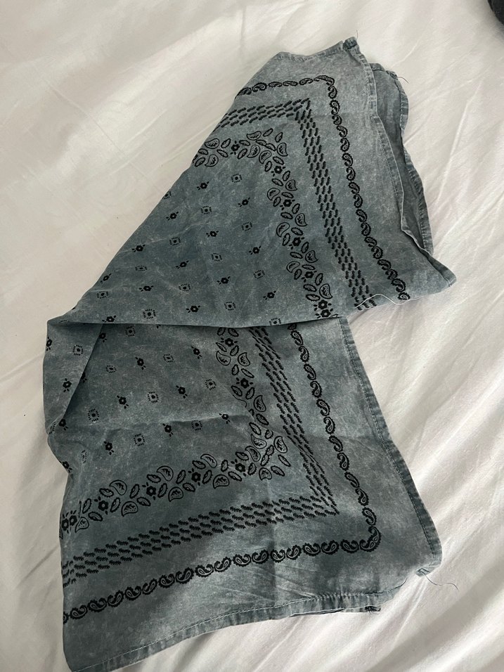 Bohem Gri Keten Kadın Fular - Görsel 2