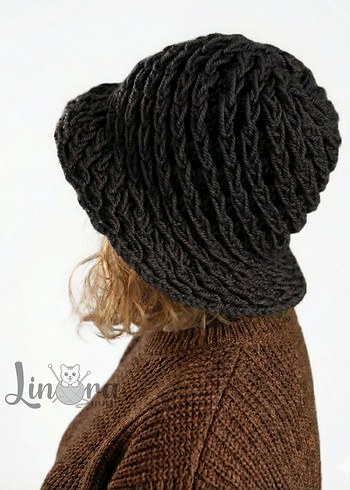 Linora Bordo Örgü Kadın Şapka - Görsel 3