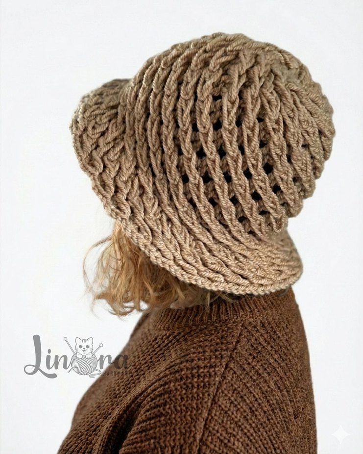 Linora Bordo Örgü Kadın Şapka - Görsel 4