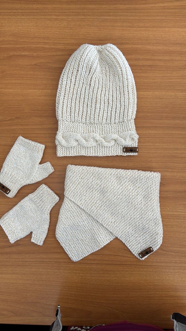 Linora Takım 10 - Beyaz bere takım - Görsel 3