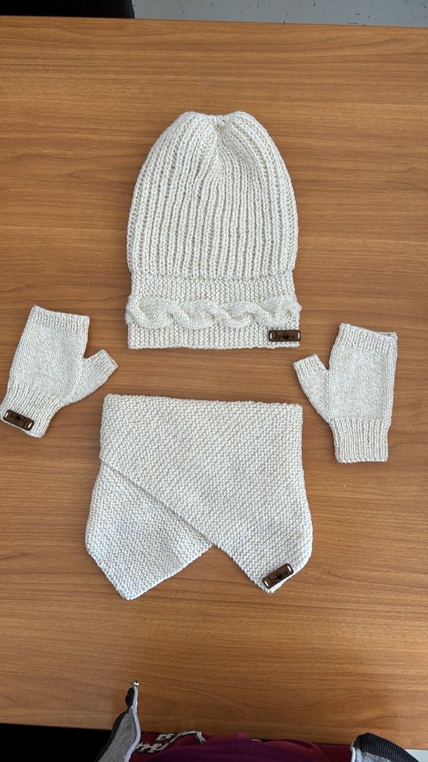 Linora Takım 10 - Beyaz bere takım - Görsel 2