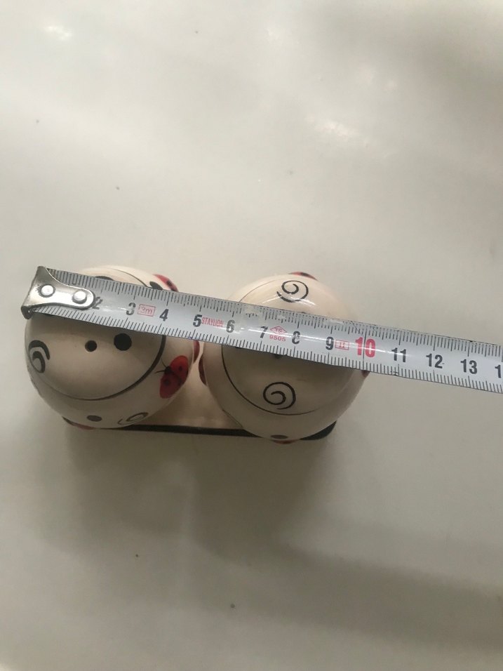 Renkli Desenli Seramik Tuzluk ve Biberlik Seti - Görsel 3