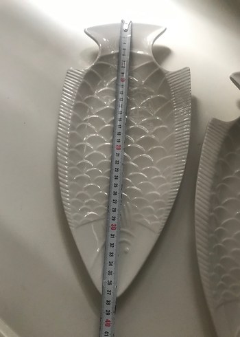 Krem Balık Şekilli Seramik Tabak - Görsel 2