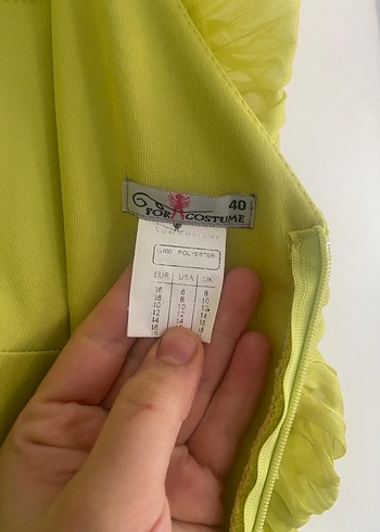 Sarı Uzun Gece elbisesi - Görsel 7