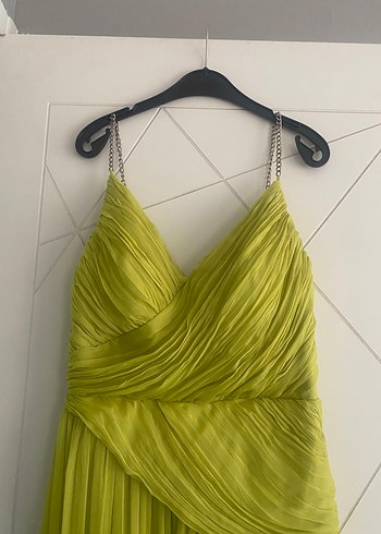 Sarı Uzun Gece elbisesi - Görsel 2