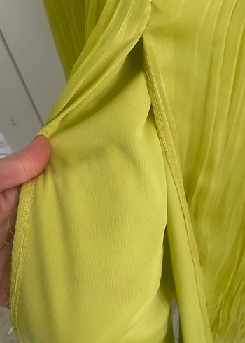 Sarı Uzun Gece elbisesi - Görsel 6