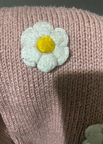 Nakışlı Pembe Bohem Örgü Hırka - Görsel 5