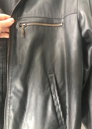 Siyah Deri Erkek Ceket - Görsel 2