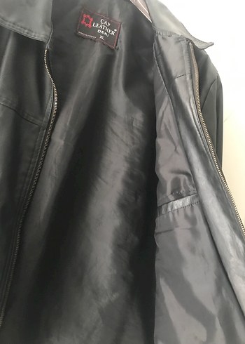 Siyah Deri Erkek Ceket - Görsel 4