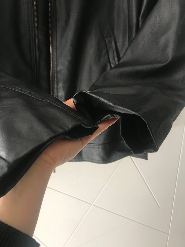 Siyah Deri Erkek Ceket - Görsel 3