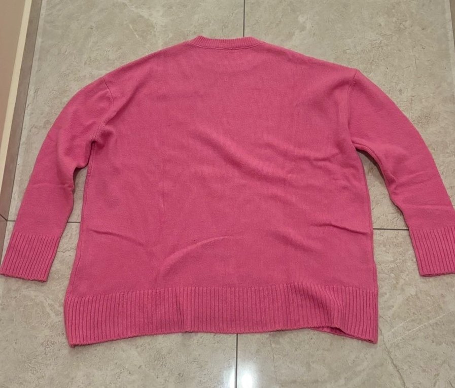 Pembe Kadın Triko Uzun Kollu Kazak - Görsel 3