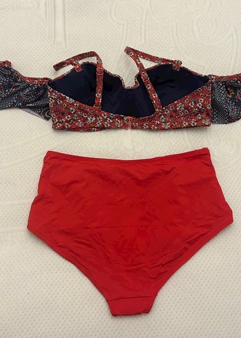 Kırmızı Fırfırlı Bohem Bikini - Görsel 8