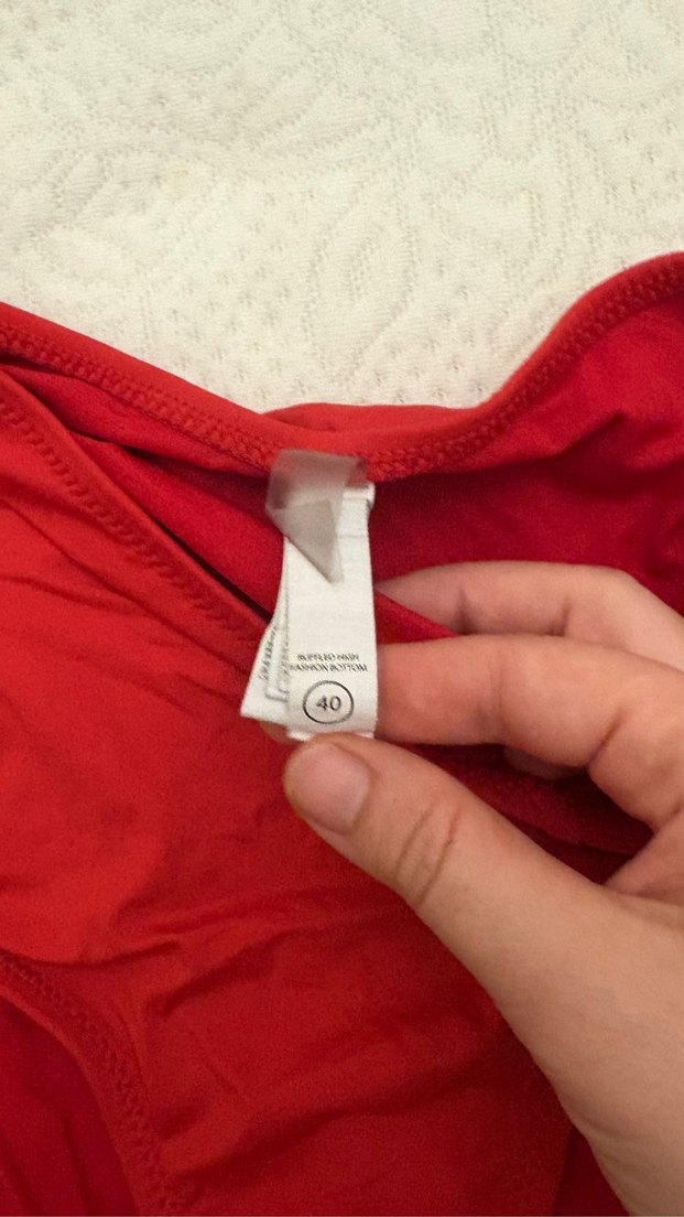 Kırmızı Fırfırlı Bohem Bikini - Görsel 4