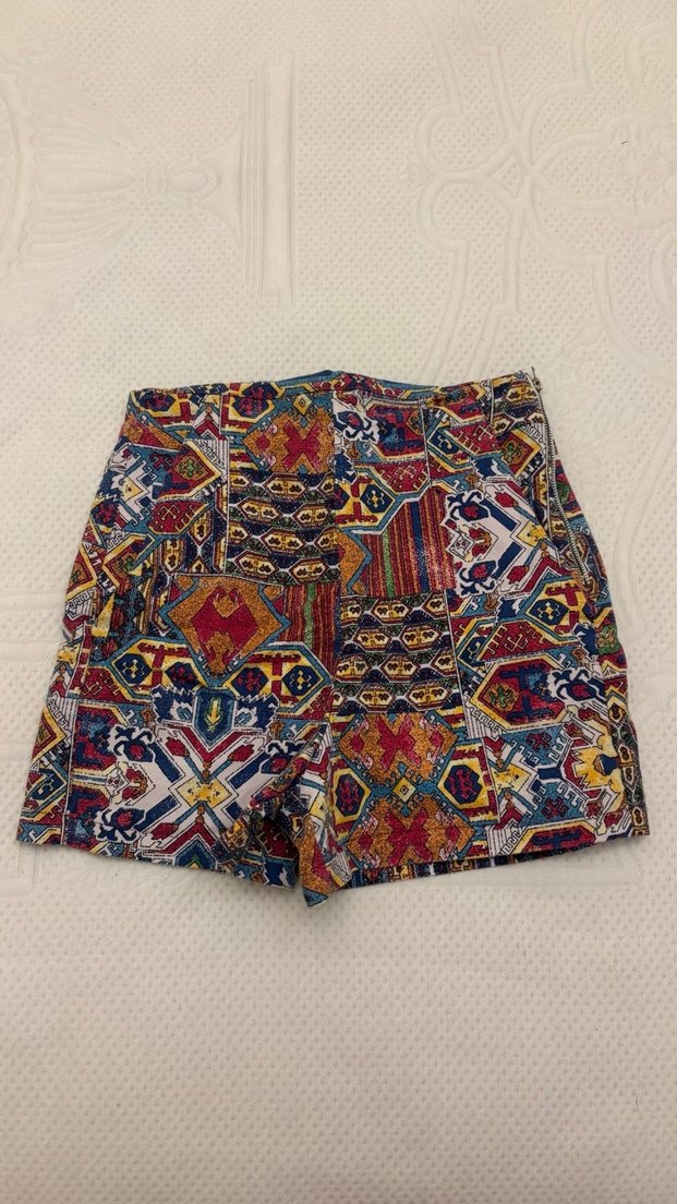 Renkli Bohem Mini Şort - Görsel 2