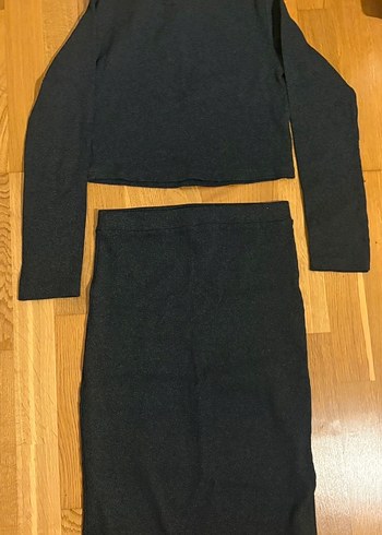 Kadın Gri Boğazlı triko crop - Görsel 4