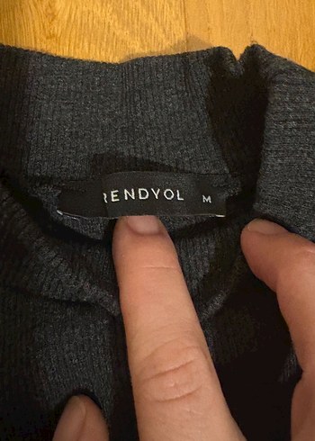 Kadın Gri Boğazlı triko crop - Görsel 2