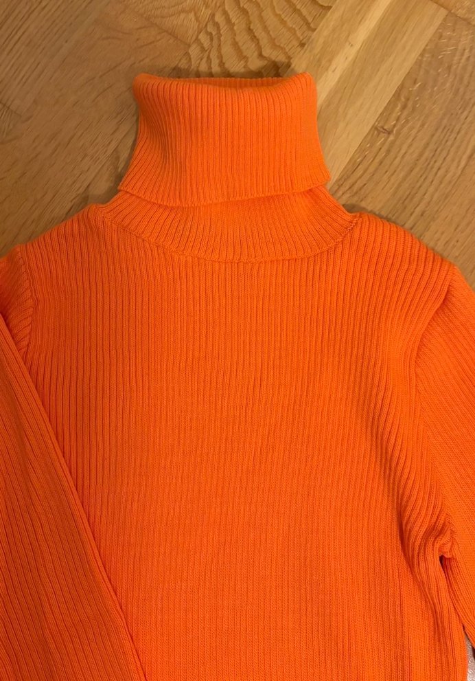 Turuncu Kadın Boğazlı Triko Kazak - Görsel 2