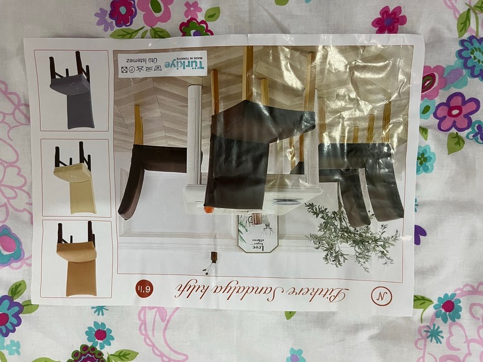 Bohem Gri Baskılı Sandalye Örtüsü - Görsel 4