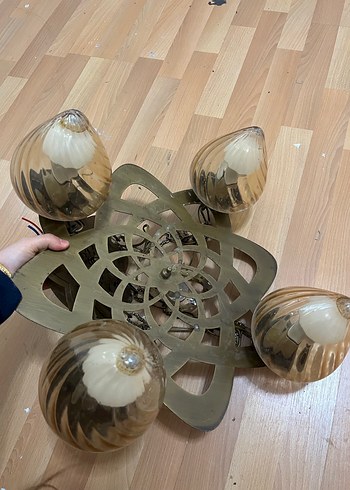 Gri ve Altın Renkli Zincirli Avize - Görsel 2