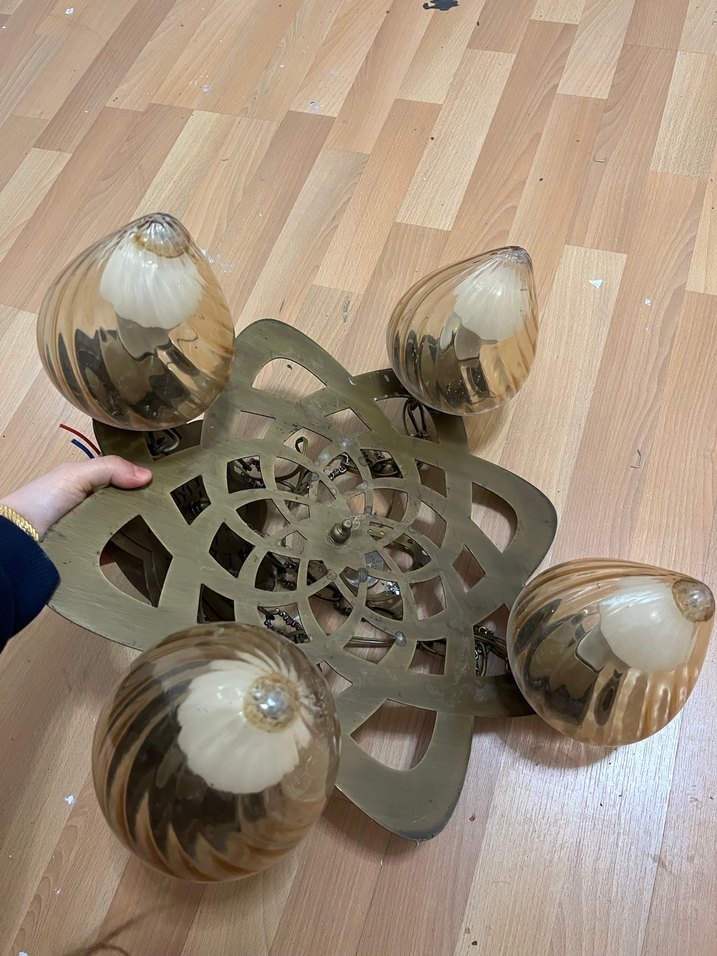 Gri ve Altın Renkli Zincirli Avize - Görsel 2