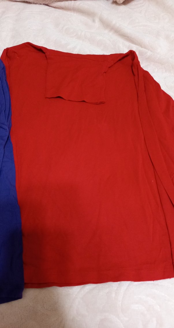 Kırmızı Pamuklu Hamile Bluzu - Görsel 2