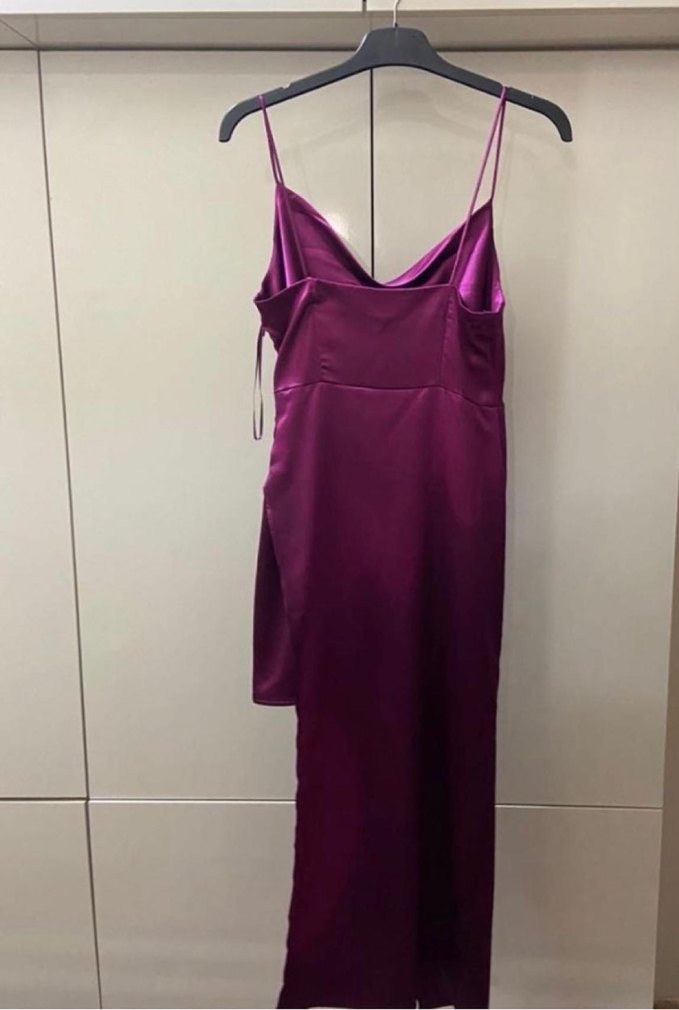 Zara saten asimetrik elbise - Görsel 2