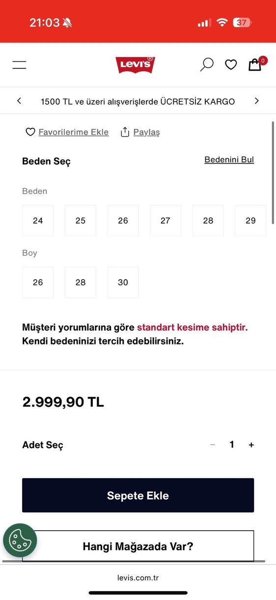 501® Orijinal Hafif Kesim Kadın Jean Pantolon - Görsel 2