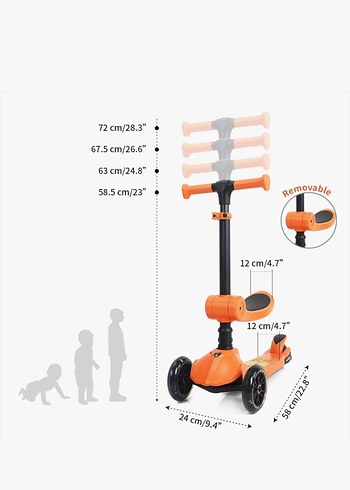 Renkli Kız ve Erkek Çocuk Scooter'ı - Görsel 3