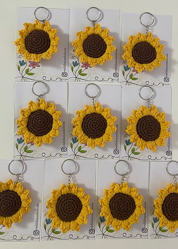 Örgü Ayçiçeği Anahtarlık - Görsel 3