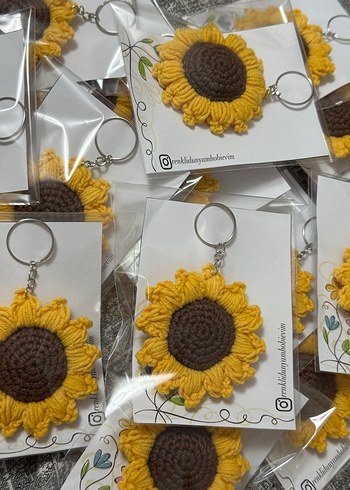 Örgü Ayçiçeği Anahtarlık - Görsel 6
