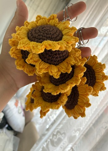 Örgü Ayçiçeği Anahtarlık - Görsel 4