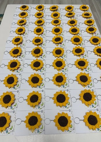 Örgü Ayçiçeği Anahtarlık - Görsel 5