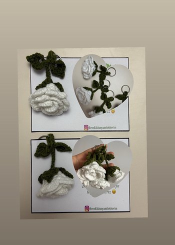 Örgü Gül Anahtarlık - Görsel 4