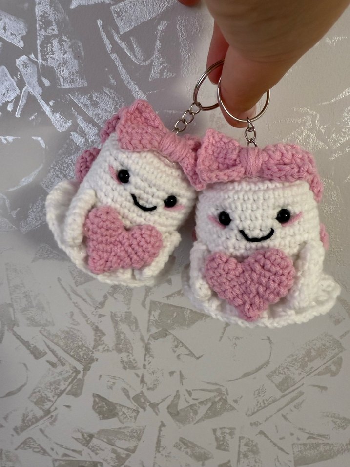 Örgü Hayalet Melek Anahtarlık - Görsel 4