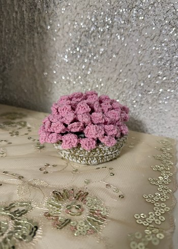 Örgü sepetinde 3 lü bardak altlığı - Görsel 3