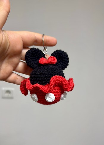 Mini Mouse Örgü Anahtarlık - Görsel 3