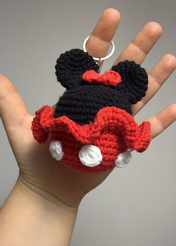 Mini Mouse Örgü Anahtarlık - Görsel 4