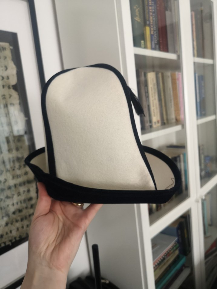 Lacivert İşlemeli Astarlı Keçe Kırgız Kalpağı - Görsel 3