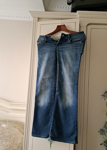 Kadın Mavi Denim Normal Boy Kot Pantolon - Görsel 9