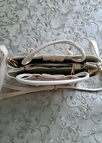 Beyaz Deri Kadın Çanta - Görsel 3