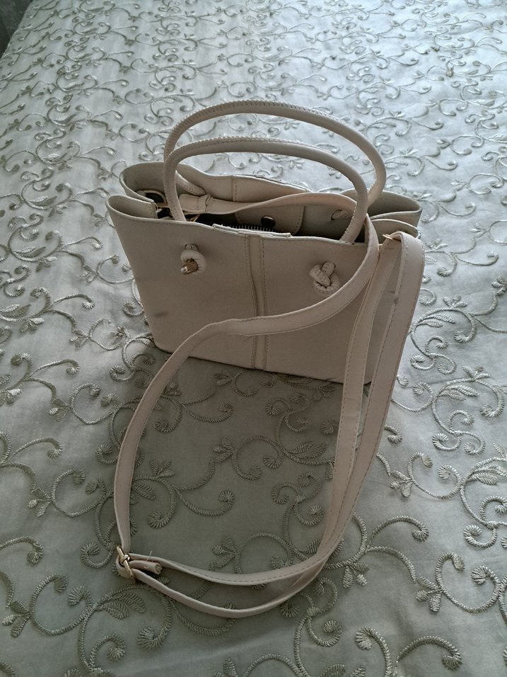 Beyaz Deri Kadın Çanta - Görsel 4