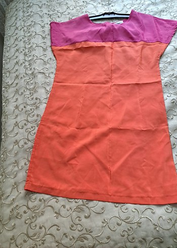 Pembe Turuncu Saten Tunik - Görsel 4