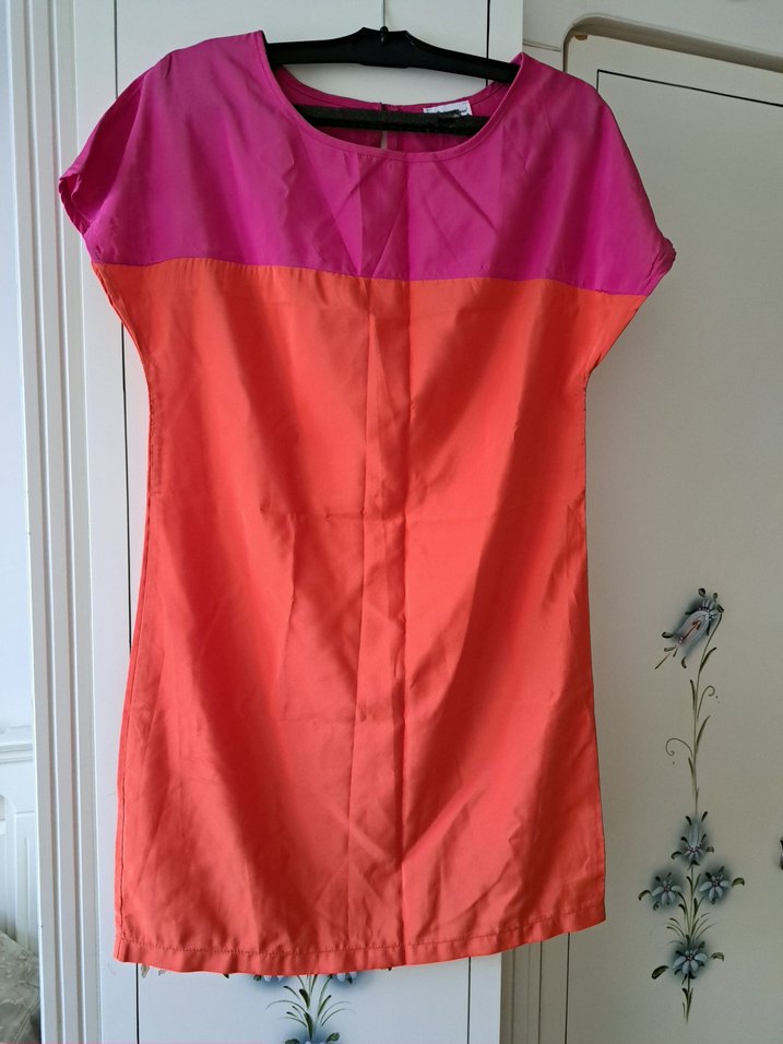 Pembe Turuncu Saten Tunik - Görsel 2