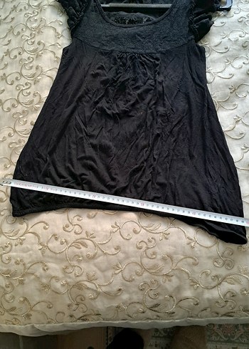 Dantel Detaylı Siyah Midi Bluz - Görsel 4