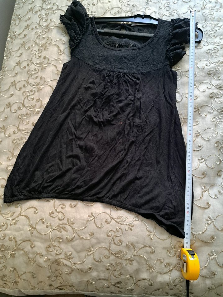 Dantel Detaylı Siyah Midi Bluz - Görsel 3