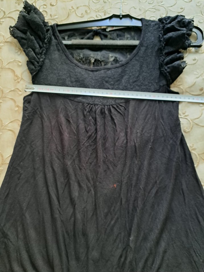 Dantel Detaylı Siyah Midi Bluz - Görsel 5