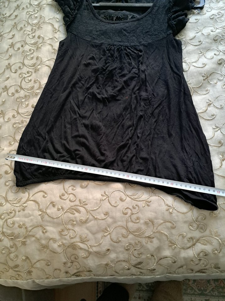 Dantel Detaylı Siyah Midi Bluz - Görsel 4