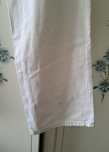 Kadın Beyaz Pamuklu Rahat Kesim Kumaş Pantolon - Görsel 4