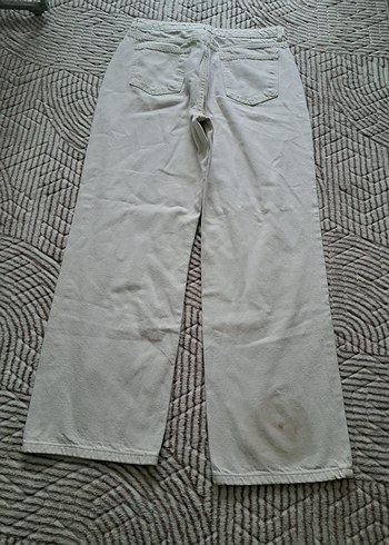 Kadın Beyaz Pamuklu Rahat Kesim Kumaş Pantolon - Görsel 11