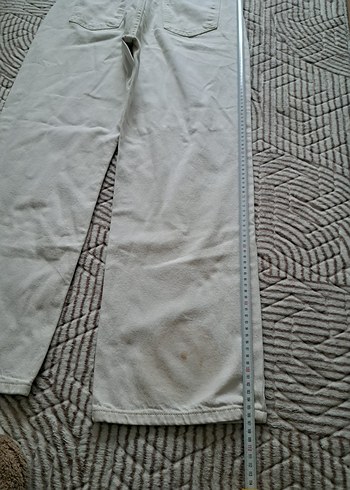 Kadın Beyaz Pamuklu Rahat Kesim Kumaş Pantolon - Görsel 13